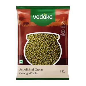 Amazon Brand – Vedaka Unpolished Green Moong Whole (Sabut) | 1 Kg | Naturally Packed with Protein and Fiber | Naturally Cholesterol free & No Added Additives