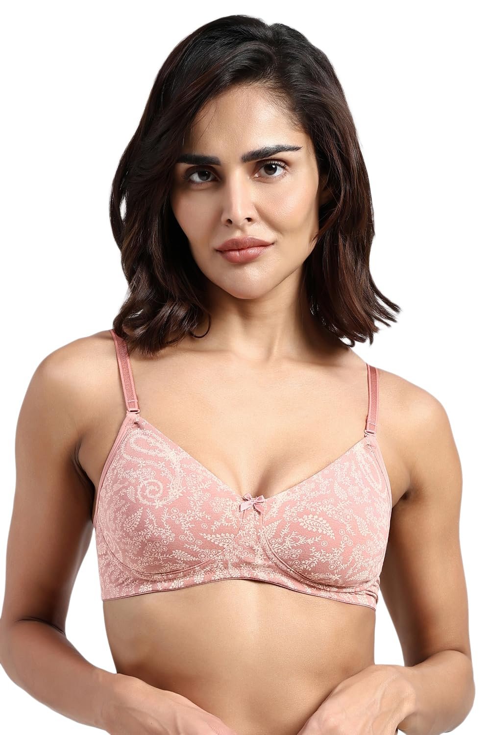 Van Heusen Women’s Everyday Cotton Bra|Medium Coverage|Non Padded|Non Wired|Seamless Moulded Cups|Anti Bacterial Tech| Keeps you Fresh|Sweat Absorbent|No Slip Soft Straps|Detachable Straps|Style 11001