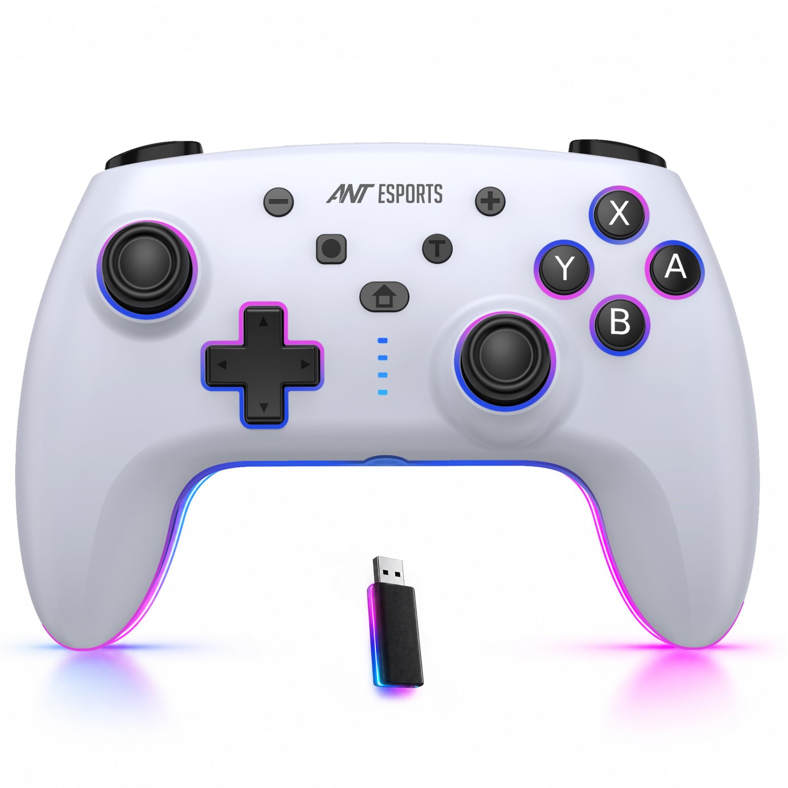 Ant Esports Supernova Lite White Wireless Gaming Controller for Android, iPhone|iPad,PC&Smart TV|Bluetooth Gamepad with Turbo Function, Dual Vibration, RGB Lighting,Macro Controls&Ergonomic Design
