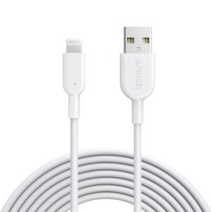 Anker Powerline II Lightning Cable (10ft), Probably The World’s Most Durable Cable, MFi Certified for iPhone X / 8/8 Plus / 7/7 Plus / 6/6 Plus / 5s (White)