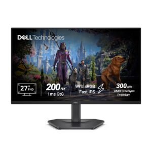 Dell SE2725HG 27″ FHD IPS Gaming Monitor, 200Hz Refresh, 3side narrow bezels, 1ms GtG, AMD FreeSync Premium, HDR 10, 300nits, 1000:1 Contrast, 99% Srgb, Tilt, 2*HDMI 2.1 TDMS(supports HDMI VRR),DP 1.4