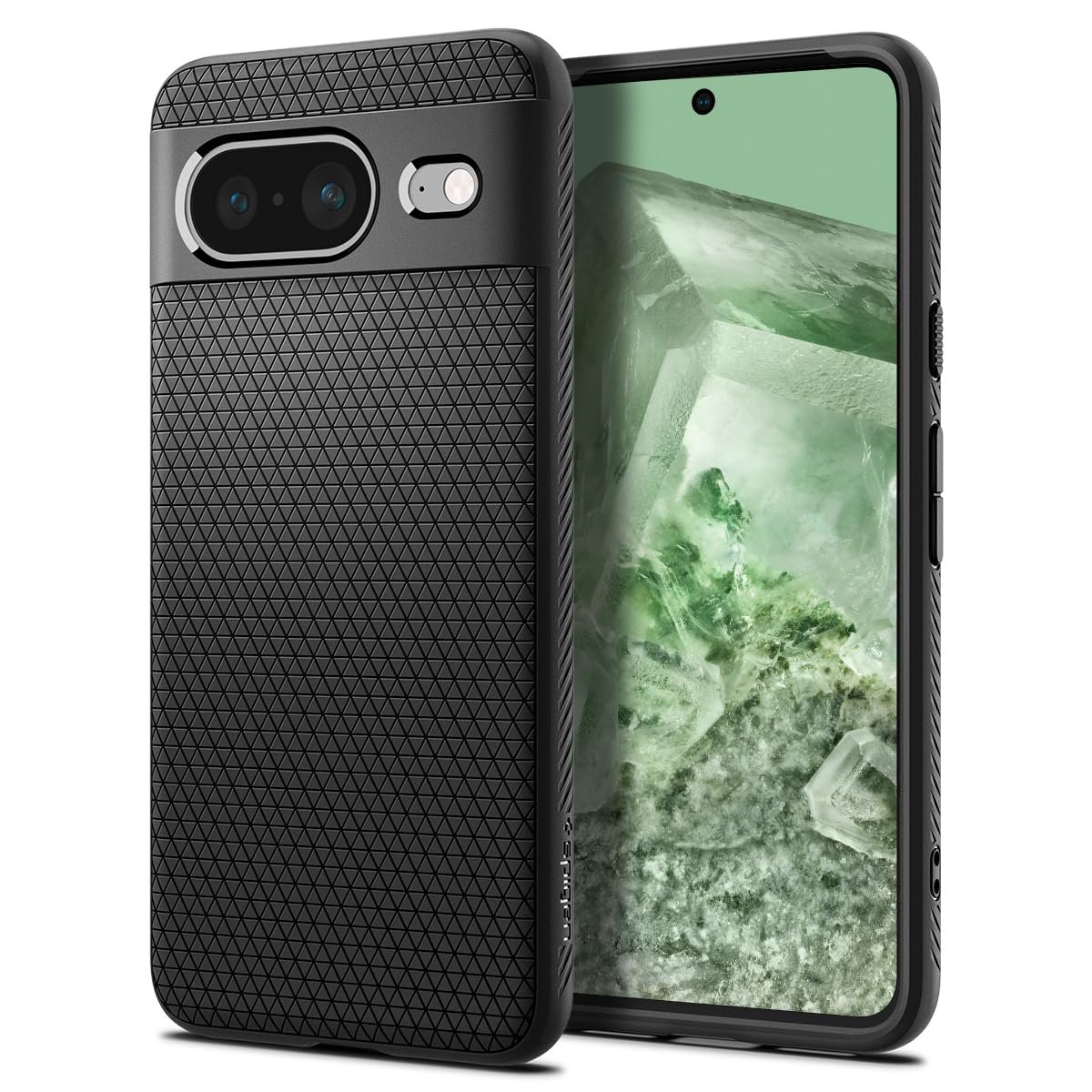 Spigen Liquid Air Back Cover Case for Pixel 8, Durable Protection, Air Cushion Technology – TPU | Matte Black