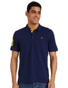 Deniklo Men’s Cotton Rich Half Sleeve Regular Fit Solid Polo T-Shirt (Available in Plus Size)