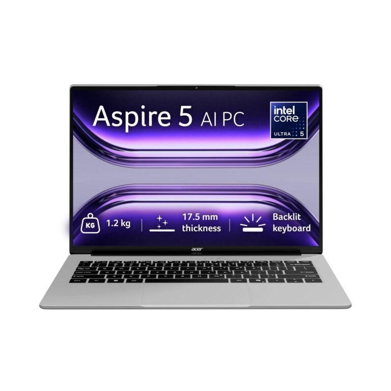 Acer Aspire 5 AI PC, Intel Core Ultra 5 125H Processor,Office 2024 + M365 Basic,16 GB RAM, 512 GB SSD, WUXGA IPS, 14.0″/35.56 cm, Win 11 Home,Pure Silver,1.2 kg, A514-54H, Backlit KB, Premium Laptop