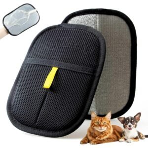 ComSaf Pet Hair Removal Gloves [1 Pc], Static-Enhanced Pet Hair Removal Mitt, Reusable Grooming Mitt Cleaning Glove for Furniture, Carpets, Car Seats & Gentle Massage for Dogs Cats (23.5x18cm)