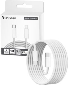 DR VAKU® iPhone Charger Cable(MFi Certified) Type C to Type C Cable for iPhone 17/17 Air/17 Pro/17 Pro Max, 16/16 Plus/16 Pro/Max, iPhone 15, Samsung Galaxy S24/S23/S22/S21 FE Laptop & Other Devices
