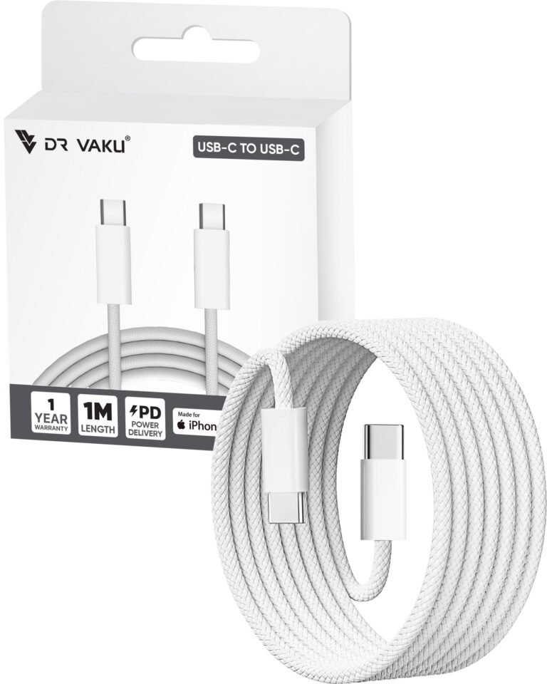 DR VAKU® iPhone Charger Cable(MFi Certified) Type C to Type C Cable for iPhone 17/17 Air/17 Pro/17 Pro Max, 16/16 Plus/16 Pro/Max, iPhone 15, Samsung Galaxy S24/S23/S22/S21 FE Laptop & Other Devices