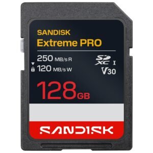 SANDISK 128GB Extreme PRO SD Card UHS-I, Up to 250MB/s Read & 120MB/s Write, 4K UHD & Full HD Video, Memory Card for DSLR and Mirrorless Cameras
