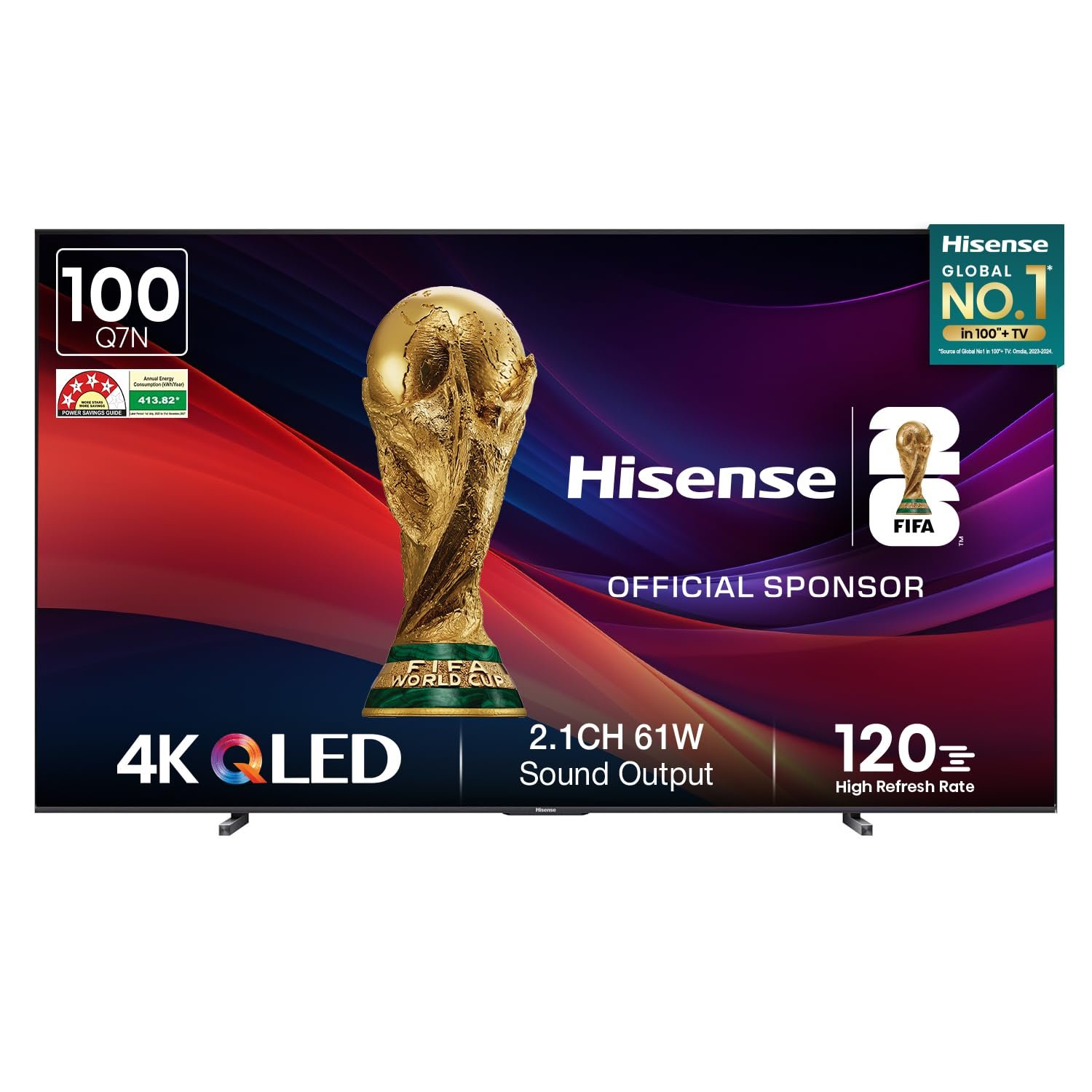 Hisense 254 cm (100 inches) Q7N Series 4K Ultra HD Smart QLED TV 100Q7N (Dark Grey)