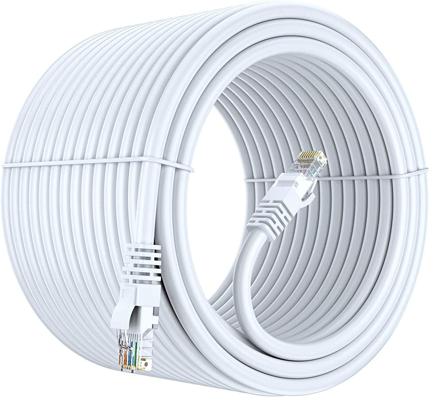 FEDUS Cat6 Ethernet Cable, 40 Meter High Speed 550MHZ / 10 Gigabit Speed UTP LAN Cable, Network Cable Internet Cable RJ45 Cable LAN Wire, Patch Computer Cord Gigabit Category 6 Wires for Modem,Router