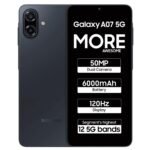 Samsung Galaxy A07 5G (Black, 6GB RAM, 128GB Storage) | 6.7 inch HD+ 120Hz Display | MediaTek Dimensity 6300 | 50MP + 2MP Rear Camera | 6000 mAh Battery