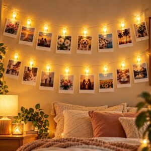 Desidiya® 16 Plastic Photo Clip Led String Lights Warm White 3 Meter Photo Hanging Lighting for Mothers Day, Birthday, Festival, Wedding, Party for Home, Patio, Lawn, Restaurants Home Decoration