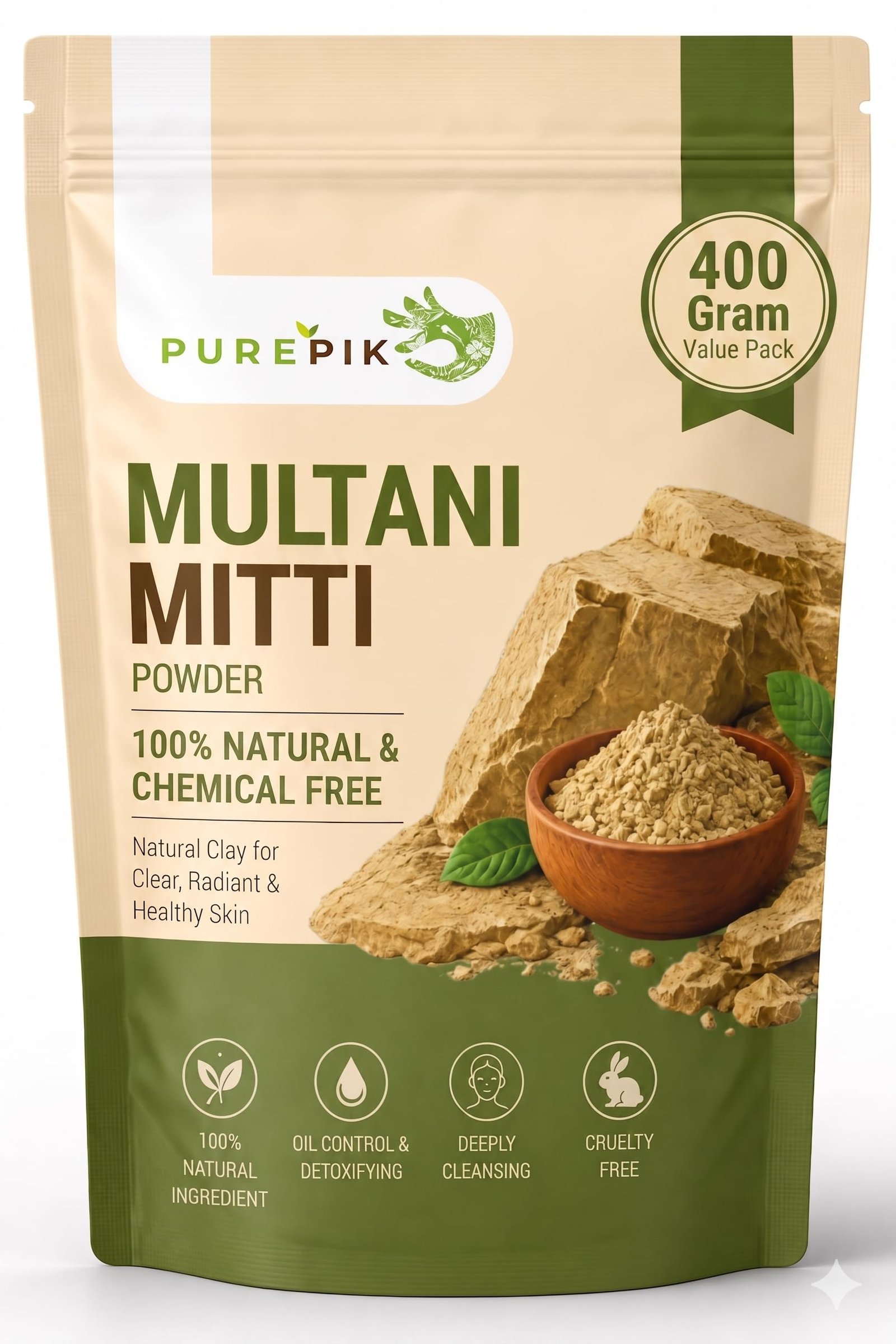 Organic Multani Mitti Powder For Face 400g