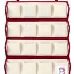 atorakushon Women’s Velvet 16 Pair Earrings Organizer Jewellery Box (Maroon)