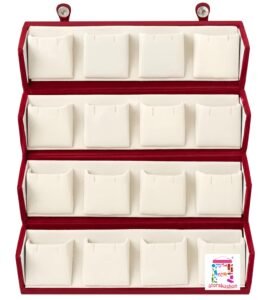 atorakushon Women’s Velvet 16 Pair Earrings Organizer Jewellery Box (Maroon)