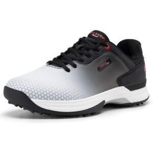 FitVille Wide & Extra Wide Mens Golf Shoes Professional Outdoor Waterproof Spiked Golf Shoes for Men
