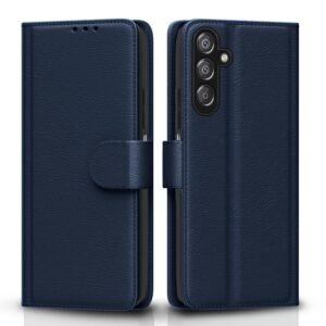 Pikkme Flip Cover Leather Finish | Inside TPU with Card Pockets | Wallet Stand and Shock Proof | Complete Protection Flip Case for Samsung Galaxy A16 5G(Blue)