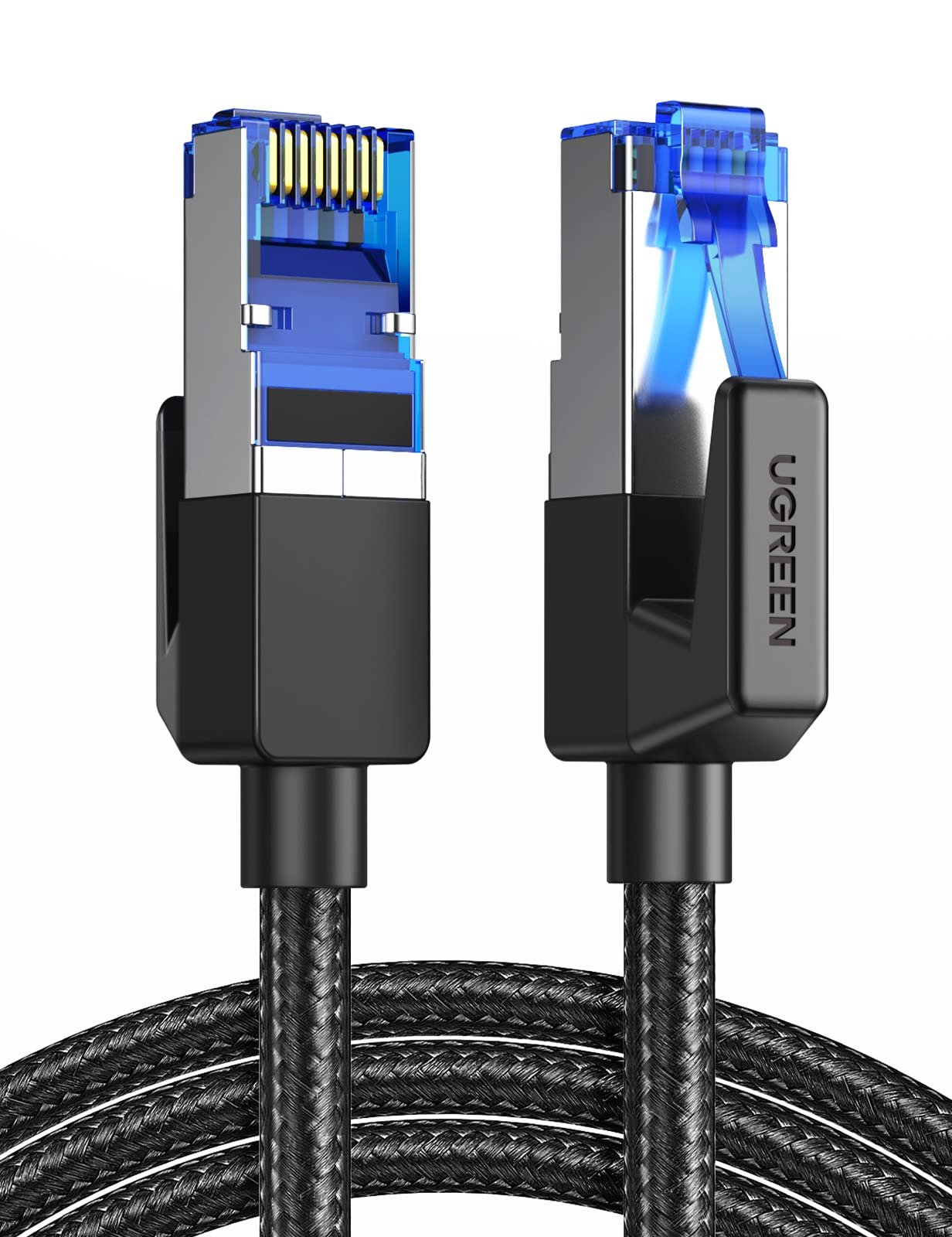 UGREEN CAT 8 Ethernet Cable 0.5M, High Speed Braided 40Gbps 2000MHz Wire