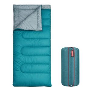 Coleman Polyester Atlantic Sleeping Bag For Adults | -10° C To 8 ° C | Lightweight rectangular sleep bag For Traveling and Outdoors