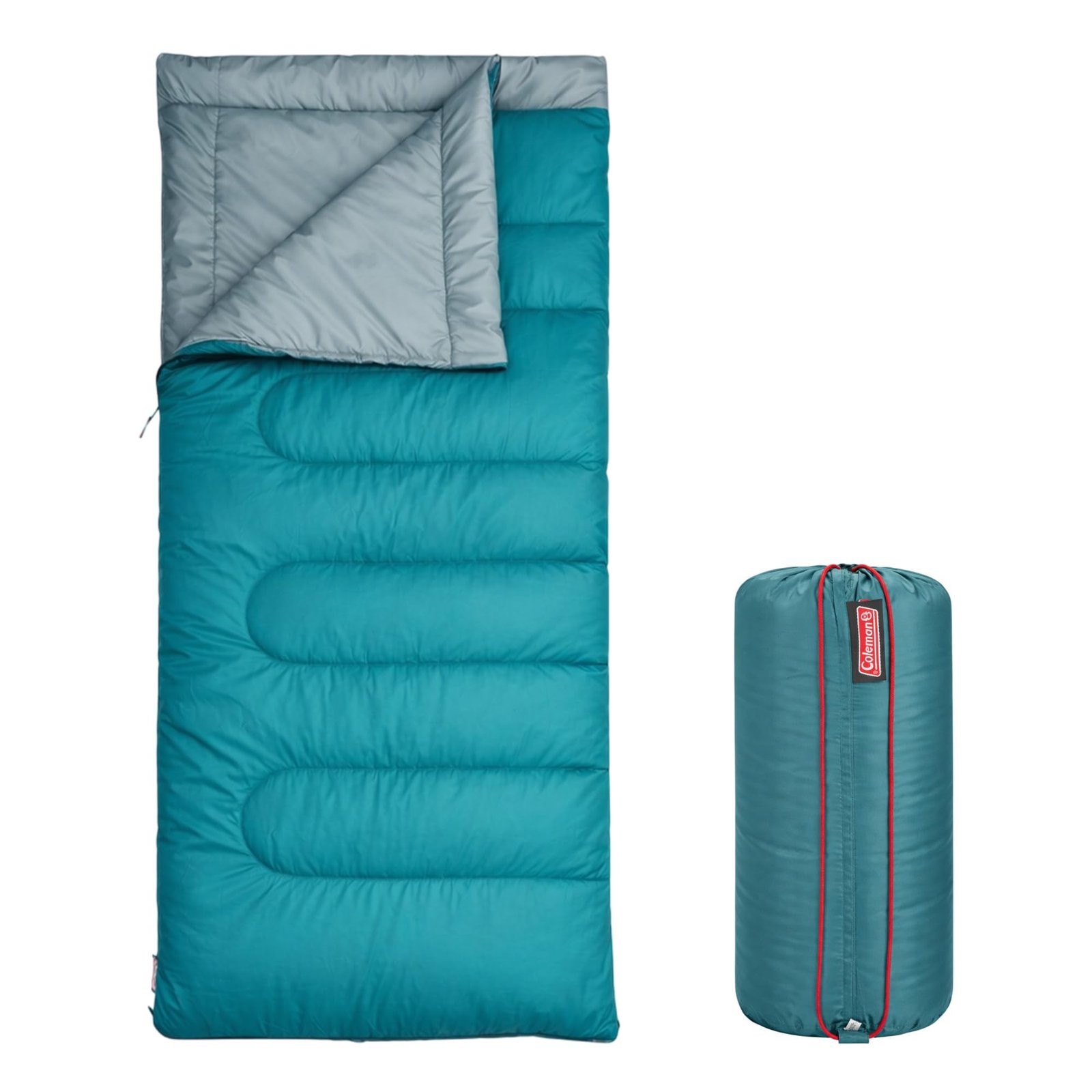 Coleman Polyester Atlantic Sleeping Bag For Adults | -10° C To 8 ° C | Lightweight rectangular sleep bag For Traveling and Outdoors