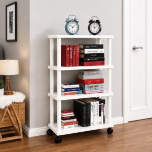 YouCopia Book Self – 4 Layer Portable Book Shelf, Kids Books Racks for Home Plastic, Bookshelf for Home, Book Shelves, Book Stand, Book Organizer, Book Rack for Study Room
