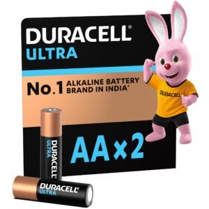 Duracell Ultra Alkalline AA Battery, Pack of 2, High-Drain Devices, Digital Camera, Toys, Electric Toothbrush, Smart Locks
