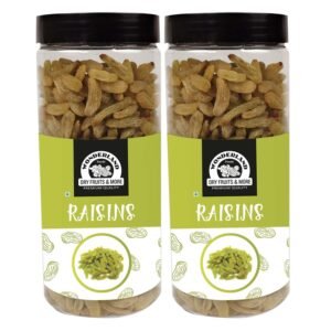 Wonderland Foods 1Kg (500g x 2) Green Raisins (Kishmish)|Premium Seedless Green Raisin Dried Grapes|Naturally Sweet & Fresh Dry Fruits|Rich in Iron Fiber & Antioxidants| Healthy Snack