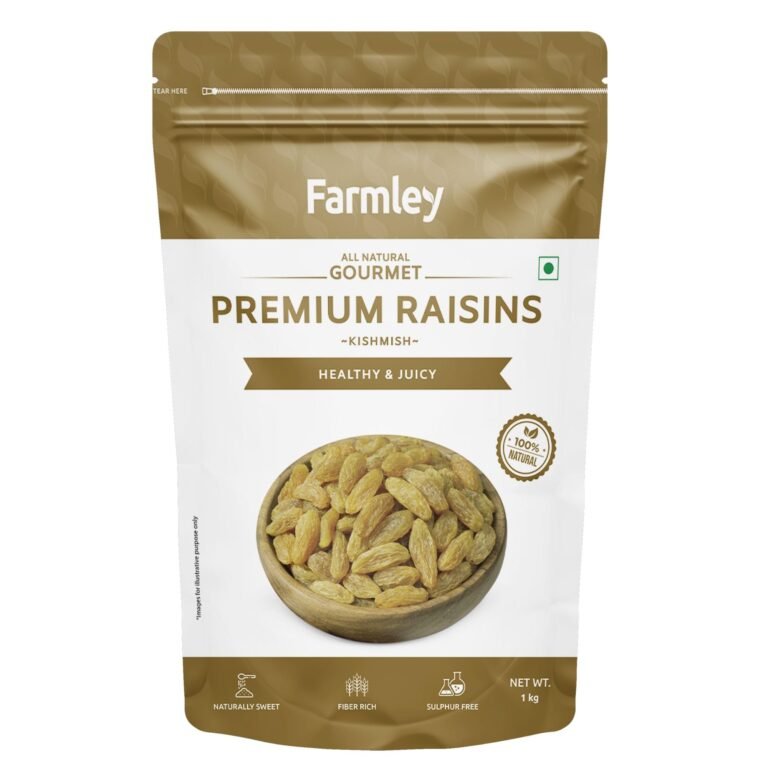 Farmley Raisins Seedless I 1Kg,I Kishmish, Dry Fruits Source Of Potassium, Healthy & Nutritious (Pack of 1)