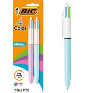 BIC 4-Color Fashion Colors for Medium Point Ball Pen – Pack of 2