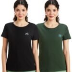 Amazon Brand – Symbol Women Cotton Stretch Regular Fit Round Neck Half Sleeve T-Shirt (Available in Plus Sizes)