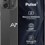 AI+ Pulse 2, 6.745 inch HD+ Display, 4GB RAM, 64GB Storage, 50MP Rear Camera, 6000mAh Battery, Android 16, Black