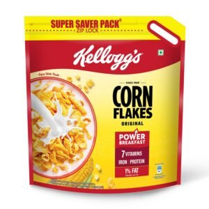 Kellogg’s Corn Flakes Original | Power of 5: Energy, Protein, Iron, Calcium, Vitamins B1, B2, B3 & C | Corn Flakes, Breakfast Cereal | Naturally Cholestrol Free, 1150Gm