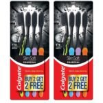 Colgate SlimSoft Charcoal Soft Black Bristles Toothbrush, 8 Pcs (Buy4 Get 4), Soft Bristles for Gentle Deep Cleaning