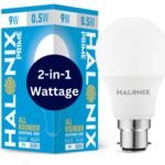 Halonix 2 in 1 All Rounder 9W,0.5W B22D Led Bulb Cool White & Off White,Pack of 1, Multi Wattage with Adjustable led Light