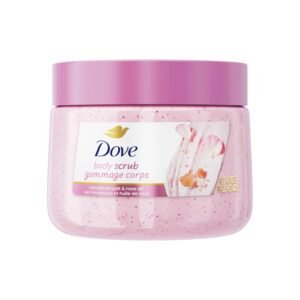 Dove Himalayan Salt & Rose Oil Body Scrub, Exfoliates & Deeply Nourishes for Smooth, Radiant Skin, 15 oz