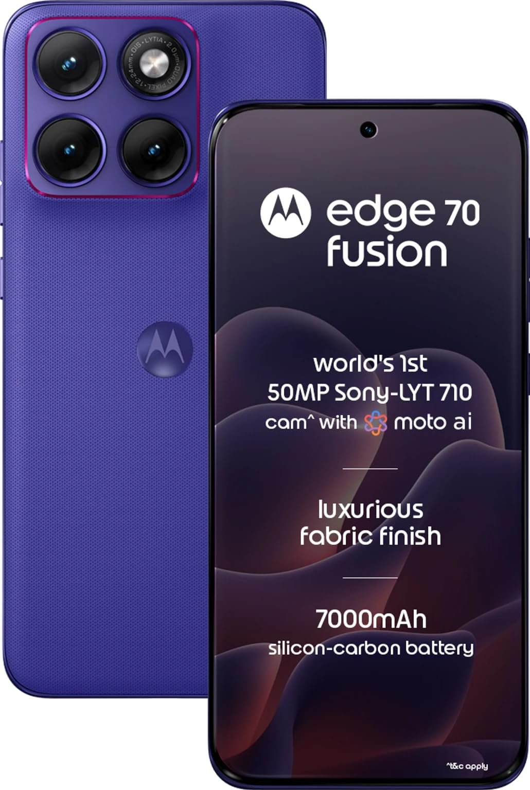 Motorola Edge 70 Fusion (8GB RAM, 128GB Storage) | 6.78″ 1.5K 144Hz AMOLED Display | Snapdragon 7s Gen 4 | 50MP Sony LYTIA 710 OIS Camera | 7000mAh Battery | 68W TurboPower | (Pantone Orient Blue)