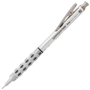 Pentel GraphGear 1000 0.3 Mm Mechanical Drafting Pencil | Metal Clip With Retractable Mechanism | Dual Metal & Rubber Grip | Pack Of 1 | Silver & Brown (PG1013)