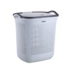 Amazon Brand – Solimo Honey comb Laundry Basket – Small- 42 Litres – 45 cm x 36 cm x 50 cm | Light grey