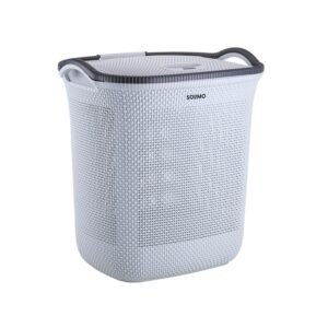 Amazon Brand – Solimo Honey comb Laundry Basket – Small- 42 Litres – 45 cm x 36 cm x 50 cm | Light grey