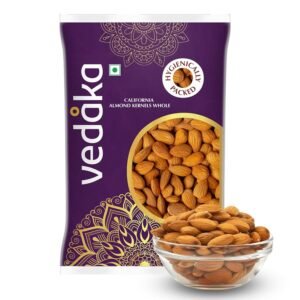 Amazon Brand – Vedaka Almonds | 500 g | California Almonds | 100% Natural Badam Giri | Rich In Protein & Dietary Fiber | Crunchy Texture & Delicious Nutty Flavour | No Added Preservatives