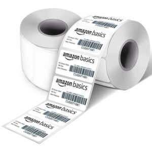 Amazon Basics 70gsm Thermal Label Printer Paper – 2″ x 1″ (50 x 25 mm)| Ideal for Barcode, Product, Inventory, Price, and Transparency Labels – 1000 Labels per Roll (Pack of 2)