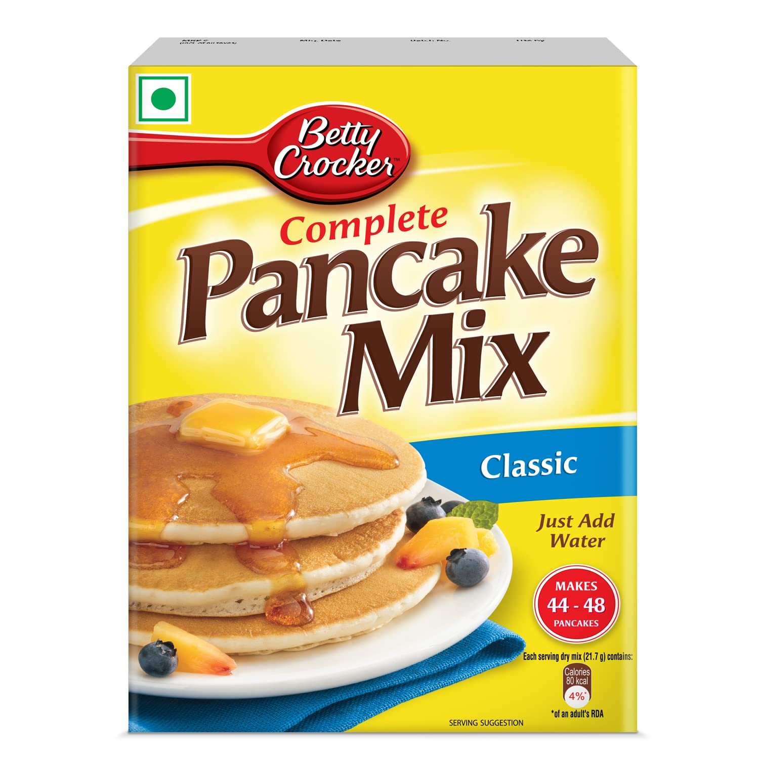 Betty Crocker Pancake Instant Breakfast Mix, Waffles and Pancake Powder, Original Flavour, Eggless, Sugar, 1000 g