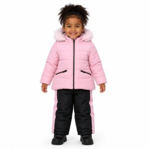 Arctic Quest Infant, Toddler & Young Girls Puffer Ski Jacket and Snowbib Snowsuit Set