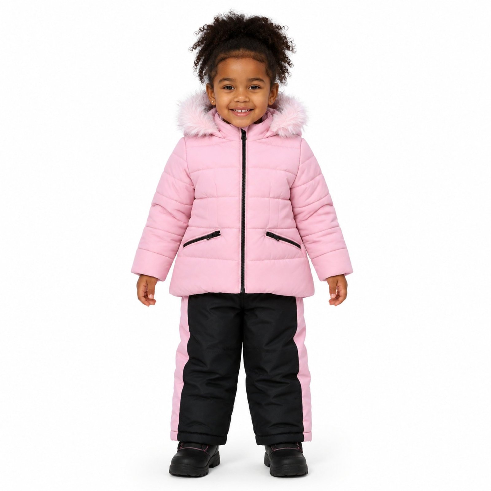 Arctic Quest Infant, Toddler & Young Girls Puffer Ski Jacket and Snowbib Snowsuit Set