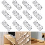 INOVERA (LABEL) 10 Pieces Wire Organizer Cable Management Clip Desktop Cord Hook with 3M Adhesive Foam (Transparent)