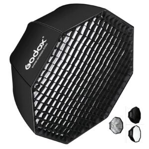 Godox SB-GUE80 80cm / 32 Inch Portable Octagon Honeycomb Grid Umbrella Speedlite Softbox with Bowens Mount