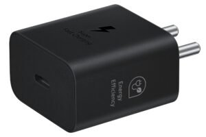 Samsung Original 25W USB Type-C Travel Adaptor Without Cable for Google Pixel, Xiaomi, Motorola, iPhone, Samsung Galaxy Tab S/A Series, Galaxy S10/M54/M55/A80/A90/S25/S24, Black