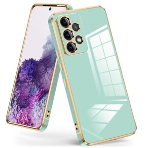 Galaxy A52 5G Case, Shockproof, SC-53B, SOG05, Cover, TPU, Thin, Clear, Lightweight, Compatible with Wireless Charging, Plating, with Strap Hole, Galaxy A52 4G/5G Smartphone Case, Cute, Soft, No