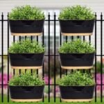 ecofynd 12 Inches Aurelia Railing Planters for Balcony, Hanging Pots for Plants, Wall Hanging Decorative Planters for Vertical Garden, Oval,12 inches, Pack of 6 (Black)