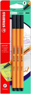 STABILO point 88 Fineliner, 3 Assorted Colours